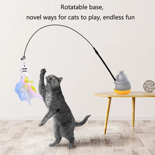 Interactive Feather Wand Cat Toy