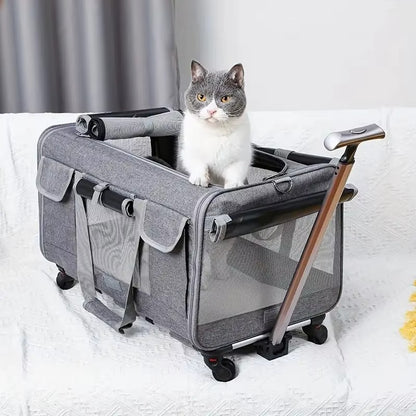 Foldable Pet Trolley Travel Bag