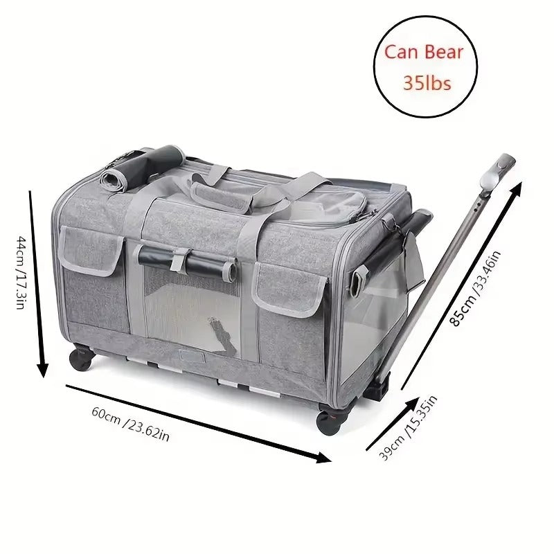 Foldable Pet Trolley Travel Bag