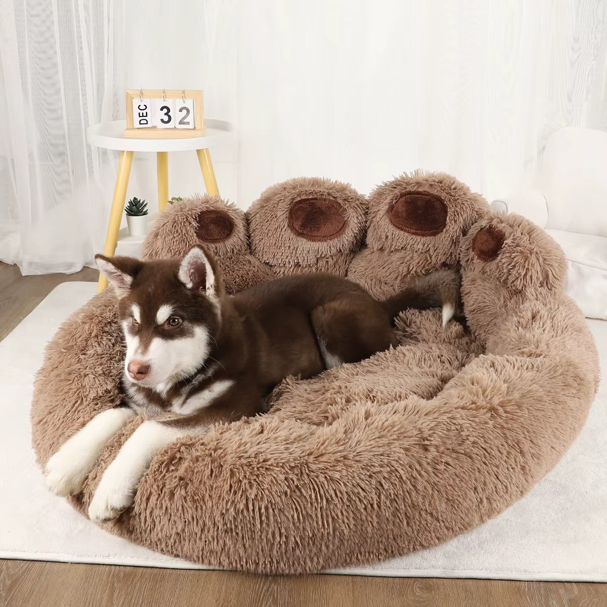 Fluffy Plush Dog Bed – Winter Pet Sofa