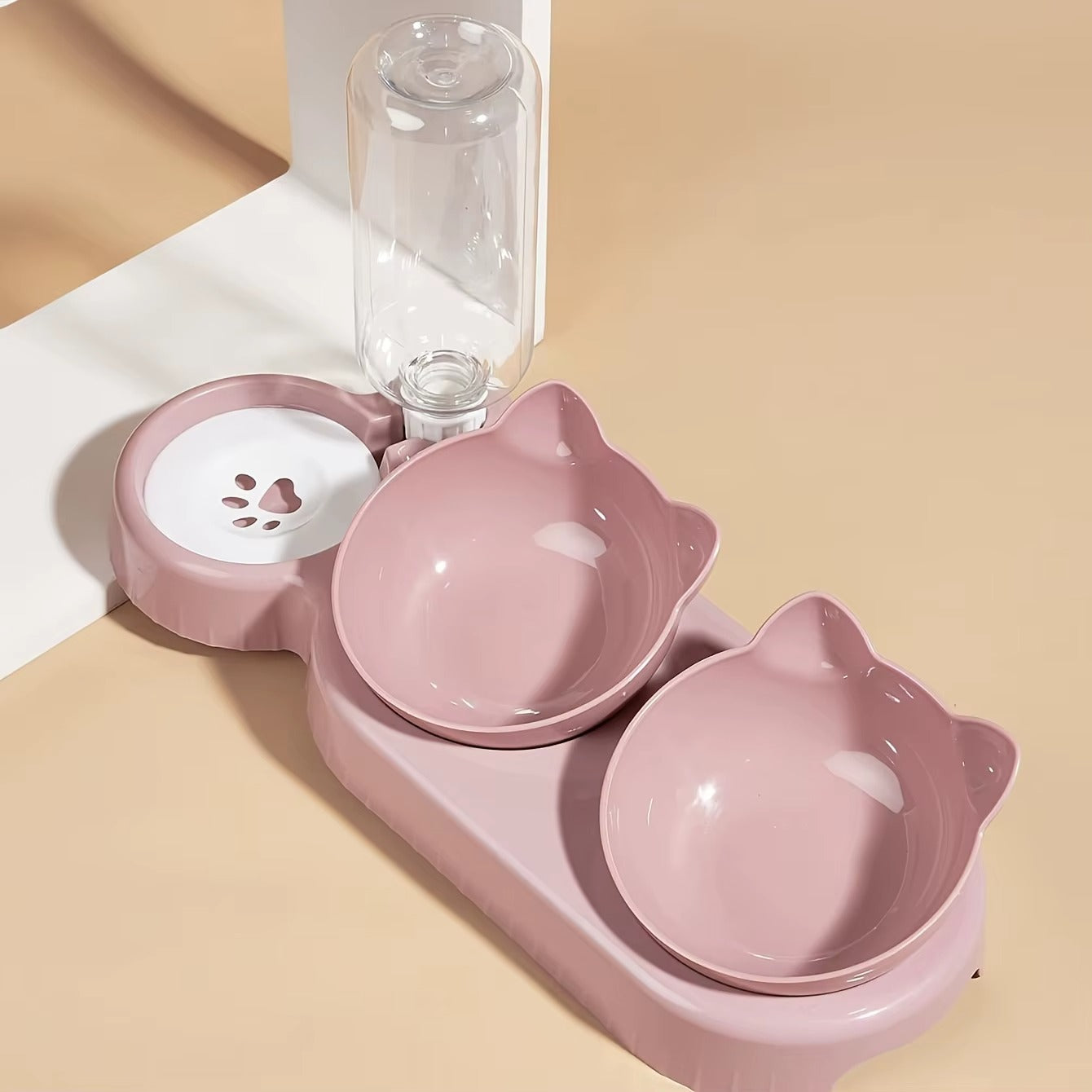 Cat Bowl Set with Gravity Water Feeder