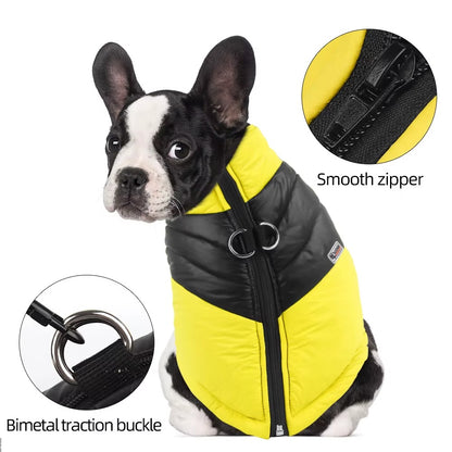 Reflective Winter Dog Jacket with Harness