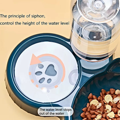 Cat Bowl Set with Gravity Water Feeder