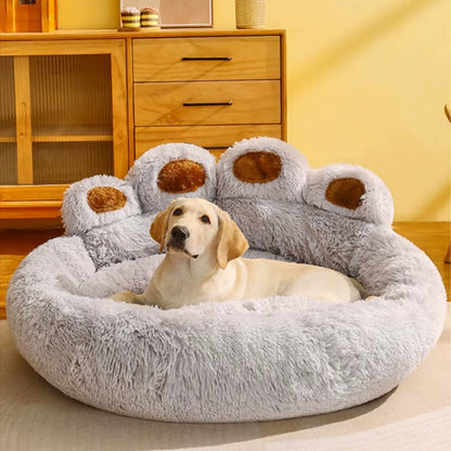Fluffy Plush Dog Bed – Winter Pet Sofa